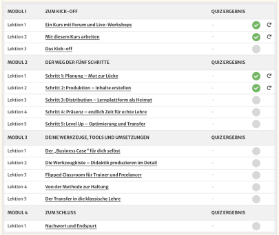 Screenshot des Kurses Screenshot des Kurses